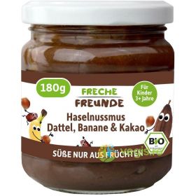 Crema Tartinabila cu Alune de Padure, Curmale, Banane si Cacao Ecologica/Bio 180g