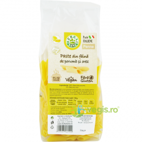 Paste Penne din Faina de Porumb si Orez fara Gluten 250g