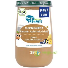 Piure de Banana cu Mere si Gris fara Zahar Ecologic/Bio 190g