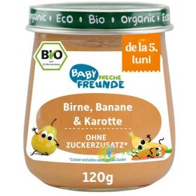 Piure de Pere, Banane si Morcov fara Zahar Ecologic/Bio 120g