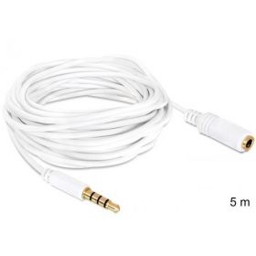 Cablu Audio Stereo Jack 3.5 mm tata/mama IPhone 4 pin 5 m