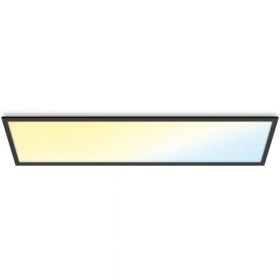 Plafoniera LED WiZ SQ, plastic/metal, 36 W, negru,  120 x 30 x 4 cm