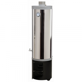 Ansamblu boiler cu focar Miklos Steel, 120 l, 7.5 kW, inox, 145 x 40 cm
