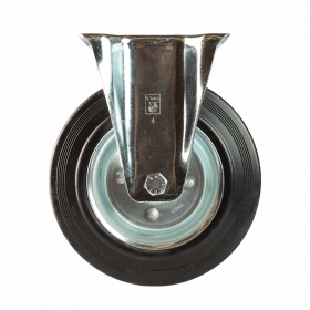 Rola fixa, cauciuc plin negru, 200 x 50 mm, 205 kg