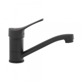 Baterie stativa pentru lavoar Ferro Petite BPT2ABL, monocomanda, alama, finisaj negru mat