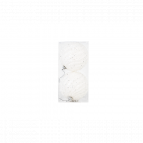 Set 2 globuri decorative de Craciun alb, polistiren, 10 cm