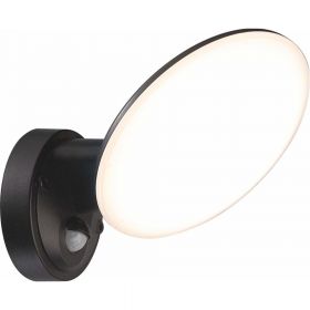Aplica exterior Ossett, negru, 1 x LED, IP44, 12W, senzor miscare