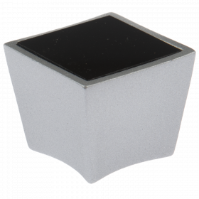 Buton cu insertie Arma BR 172, metal, 25 x 30 mm, satin argint,  negru