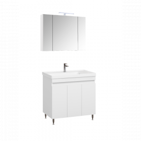 Set mobilier baie Badenmob 286, baza + lavoar + oglinda, alb