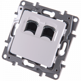 Priza dubla date RJ45 UTP cat 6 Niloe, Legrand 764574, alb