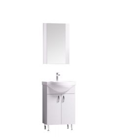 Set mobilier baie Badenmob Eco 55, masca + lavoar + oglinda, alb