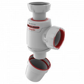 Sifon pentru bucatarie cu antivid Wirquin Neo, polipropilena, alb, 40 mm