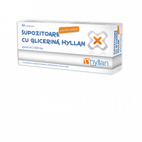 HYLLAN SUPOZITOARE GLICERINA ADULTI 12 BUCATI