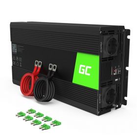 Green Cell INV25 adaptoare și invertoare de curent Auto 1500 W Negru (INV25)