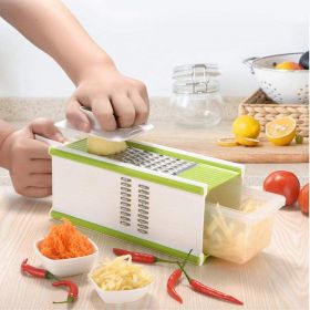 Razatoare multifunctionala cu recipient, Multi Purpose Grater, Alb/Verde