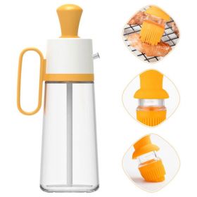 Dispenser din sticla pentru ulei/otet/sosuri, cu perie, 550 ml