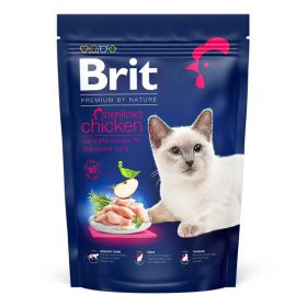 Brit Premium by Nature, Sterilised, Pui, hrană uscată pisici, 800g