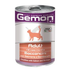 Conservă Gemon Cat, Adult, Somon/Creveti, 415g