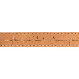 Zgarda Piele Heartbeat, S - M: 34 - 40 cm / 30 mm, Maro, 19014