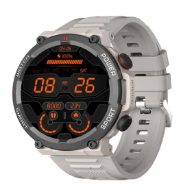 Smartwatch Blackview W50 Rugged Gri, 1.39 Touch screen, Temperatura corporala, Ritm cardiac, Oxigen SpO2, Contor calorii, Notificare mesaje, Bluetooth Call, IP68, 370mAh