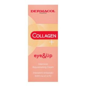 Dermacol Collagen+ Eye & Lip Intensive Rejuvenating Cream cremă cu efect de iluminare si întinerire pentru ochi, buze și piele 15 ml