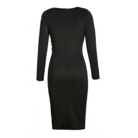 Rochie Midi ElegantÄƒ, Cu CroialÄƒ StrÃ¢nsÄƒ È˜i FustÄƒ TransversalÄƒ Cu Nasturi Karsyn, Negru