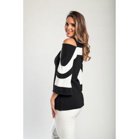 Tricou Elegant Cu Maneci Clopot Ninita, Negru
