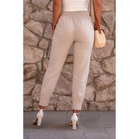 Pantaloni Lungi Cu Buzunare È˜i Elastic In Talie Amory, Bej