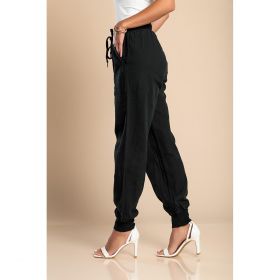 Pantaloni Lungi Cu Buzunare È˜i Talie ElasticÄƒ Amory, Negru