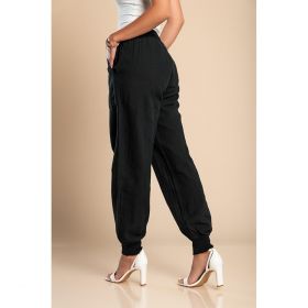 Pantaloni Lungi Cu Buzunare È˜i Talie ElasticÄƒ Amory, Negru