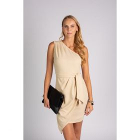 Rochie Mini ElegantÄƒ  Cu Un UmÄƒr È˜i FustÄƒ ÃŽncruciÈ™atÄƒ Ireland, Bej