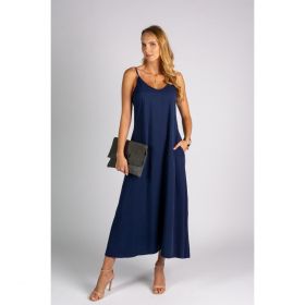 Rochie De VarÄƒ Maxi Yasmine, Albastru Inchis