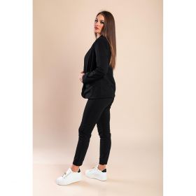 Costum Cu Pantalon Elegant, Monocolor Estrena, Negru