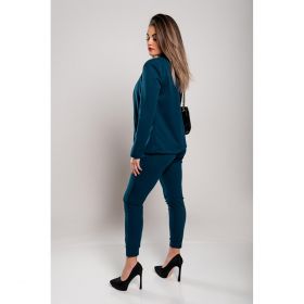 Set Pantaloni Cu Blazer Elegant Estrena, Albastru Petrol