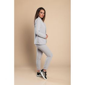Set Pantaloni Cu Blazer Elegant Estrena, Gri Deschis