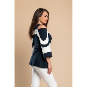 Tricou Elegant Cu MÃ¢neci Clopot Ninita, Albastru Inchis