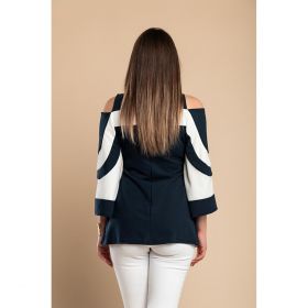 Tricou Elegant Cu MÃ¢neci Clopot Ninita, Albastru Inchis