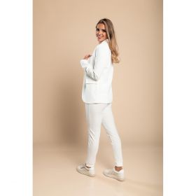 Set Pantaloni Cu Blazer Elegant Estrena, Alb