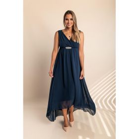 Rochie Midi Eleganta Graciana, Albastru Inchis