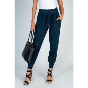 Pantaloni Lungi Cu Buzunare È˜i Elastic In Talie Amory, Albastru ÃŽnchis