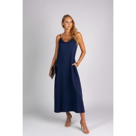 Rochie De VarÄƒ Maxi Yasmine, Albastru Inchis