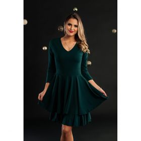 Rochie Mini ElegantÄƒ Cu Decolteu ÃŽn V È˜i Volane Kyliana, Verde