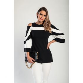 Tricou Elegant Cu Maneci Clopot Ninita, Negru
