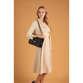 Rochie ElegantÄƒ Cu Guler Pliant È˜i MÃ¢neci 3/4 Imogena, Bej