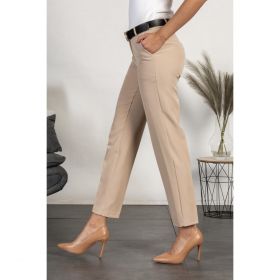 Pantaloni Lungi Eleganti Drepti Tordina, Bej