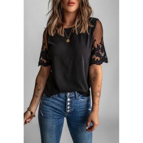 Bluza  Dama Cu Maneci Transparente Jurana, Negru
