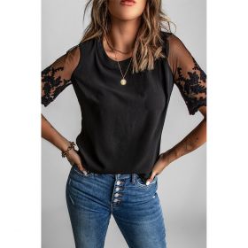 Bluza  Dama Cu Maneci Transparente Jurana, Negru