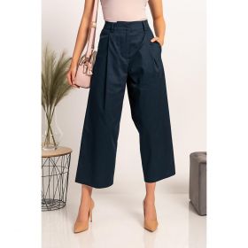 Pantaloni Eleganti Largi Mancha, Albastru Inchis