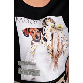 Tricou Cu Maneca Scurta Si Detalii Decorative Tampico, Negru