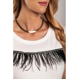 Tricou Cu Maneca Scurta Si Detalii Decorative Lenita, Alb